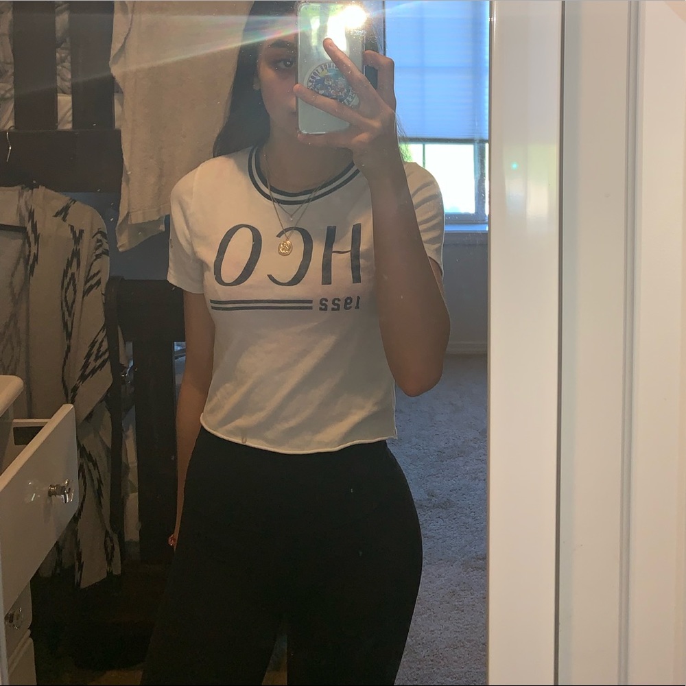 A retro white crop top